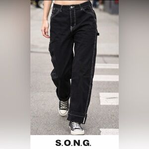 S.O.N.G. Women's Classic Black Straight Leg Jeans